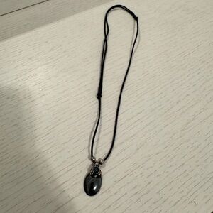 Adjustable Black Pendant Necklace